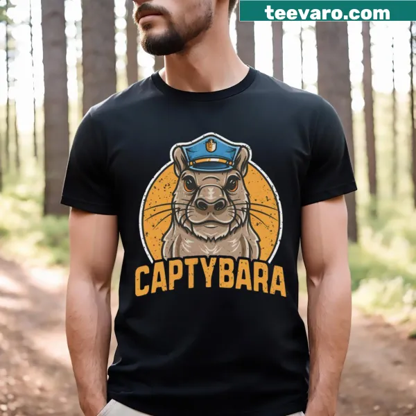 Cute illustration of a capybara on a T-shirt