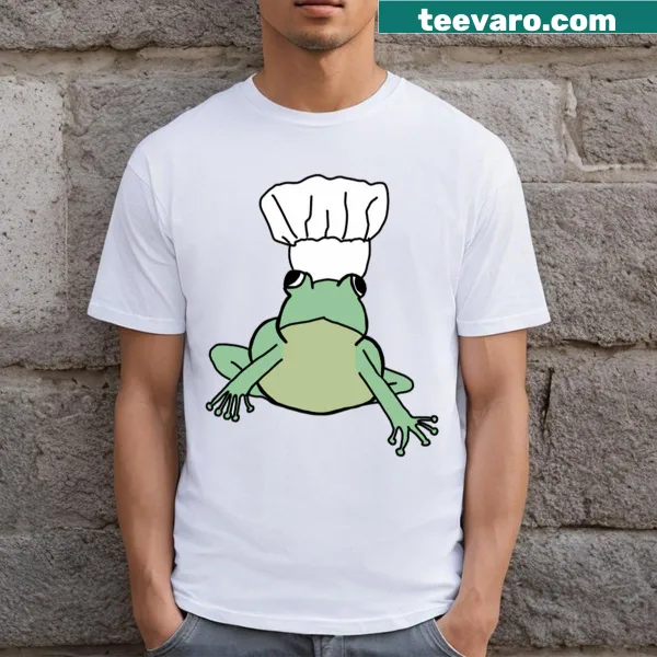 Cute frog chef illustration on a T-shirt