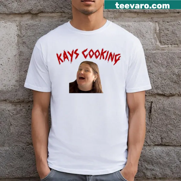 Cooking-themed T-shirt celebrating Chef Kay with playful illustrations