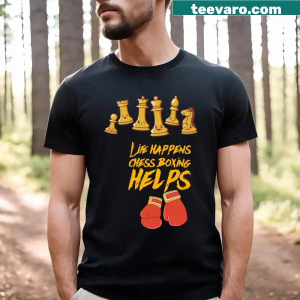 Dynamic T-shirt featuring chess boxing illustration