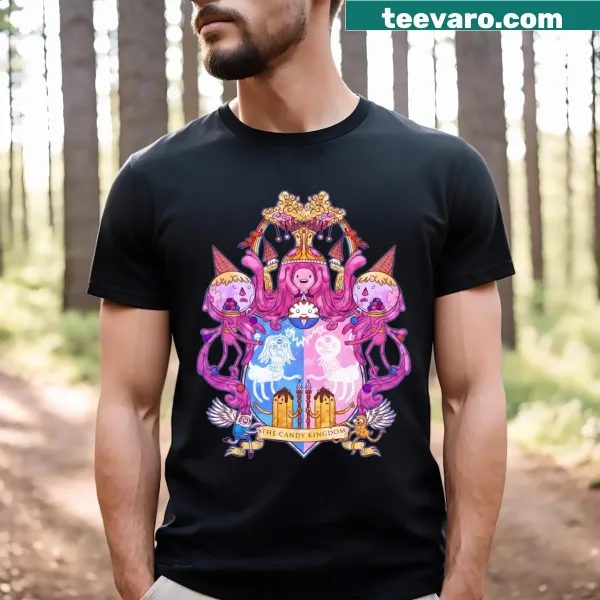 T-shirt featuring an illustration of assorted candies with the text 'Crest Of Candy'