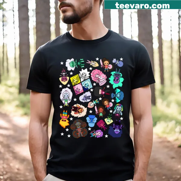 T-shirt featuring an intricate design of crystal gems