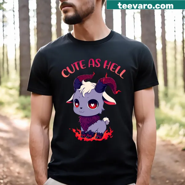 Kawaii pastel goth Baphomet goat illustration on a T-shirt