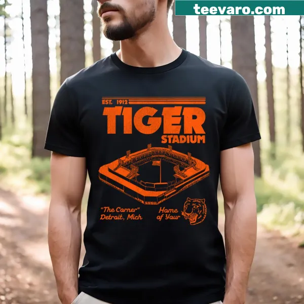 Vintage t-shirt featuring Defunct Tiger Stadium graphic