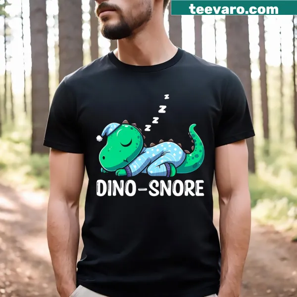 Cartoon T-Rex napping design on a playful T-shirt