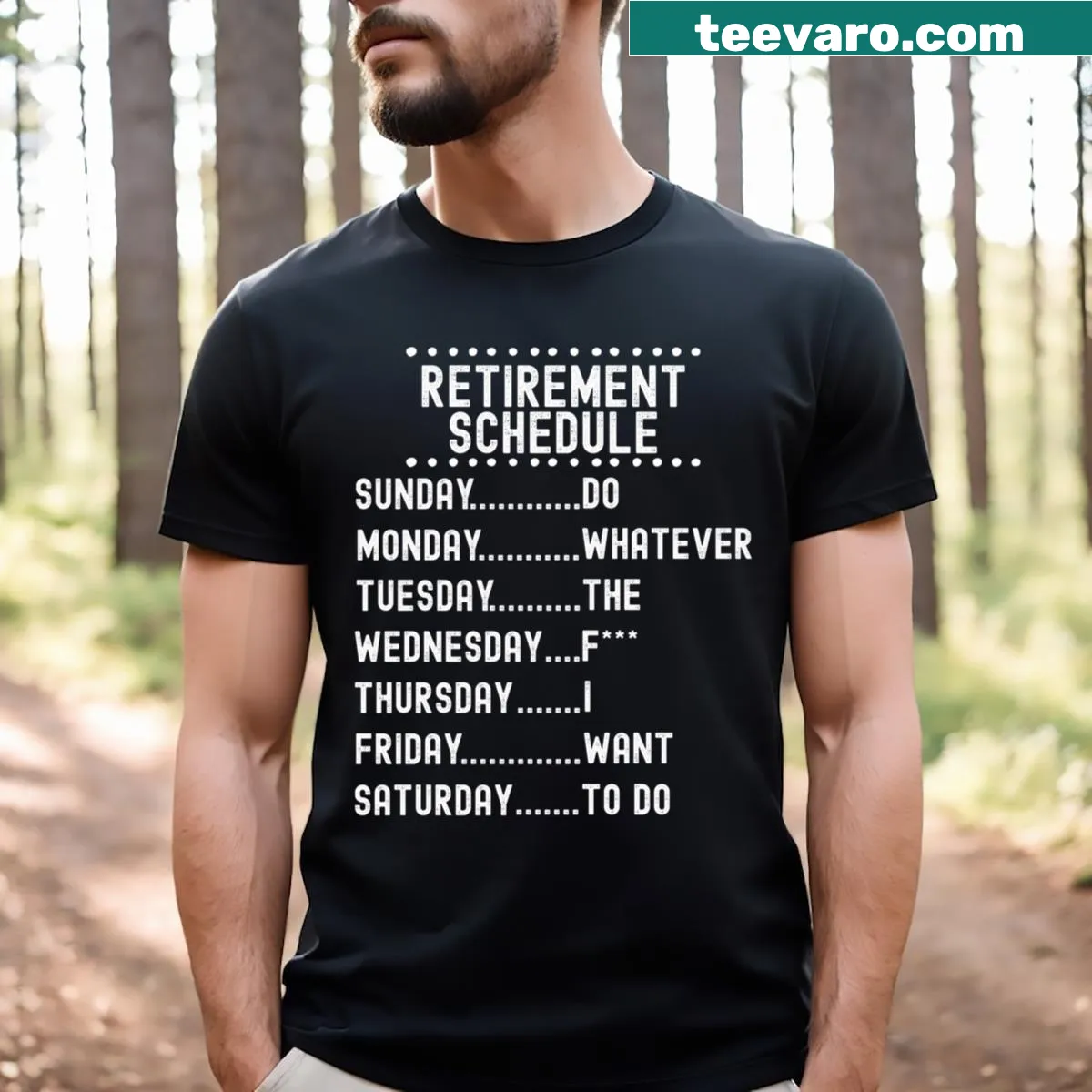 Funny retirement T-shirt with bold text about freedom — on a men's t-shirt