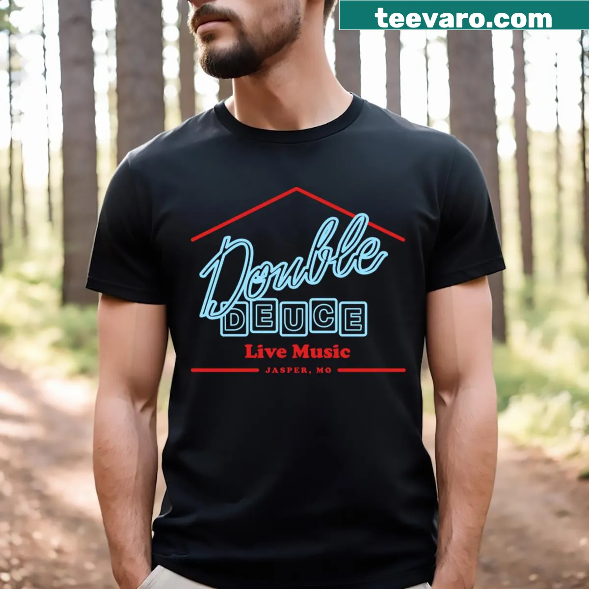 Bold typography Double Deuce design on a T-shirt — on a men's t-shirt