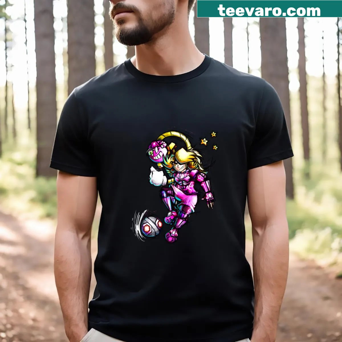 Football-themed t-shirt with 'Dream And Cottonfuse' text — on a men's t-shirt