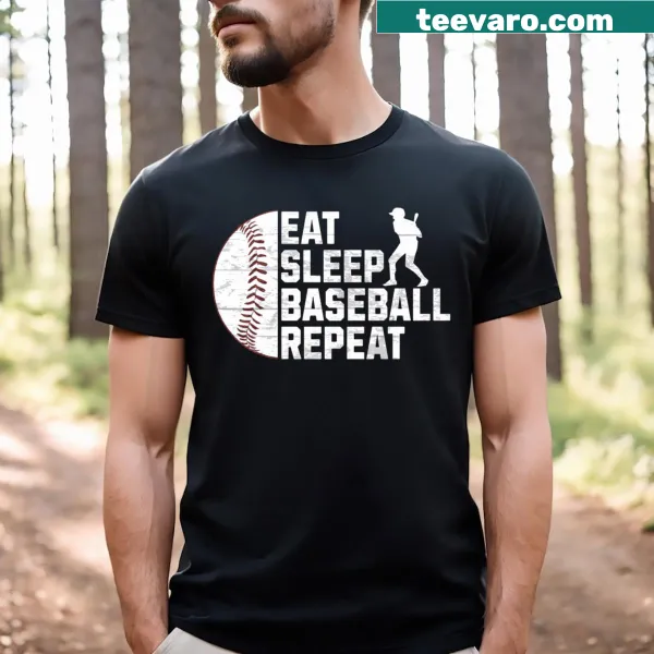 Bold typography Eat Sleep Baseball Repeat T-shirt design