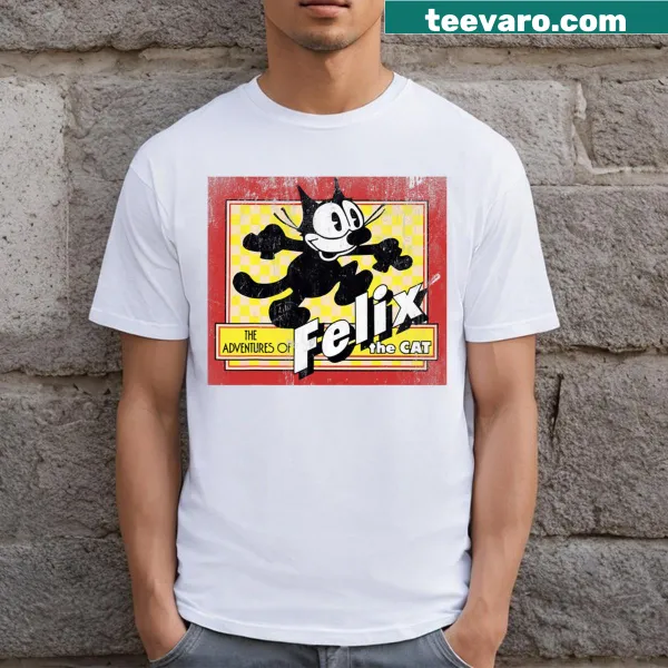 Vintage cartoon T-shirt featuring Felix Cat in a playful design