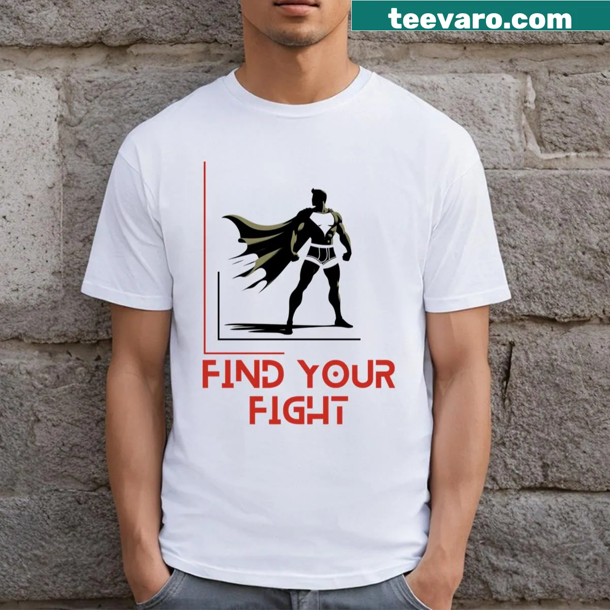 Inspirational Find Your Fight T-shirt design — on a men's t-shirt