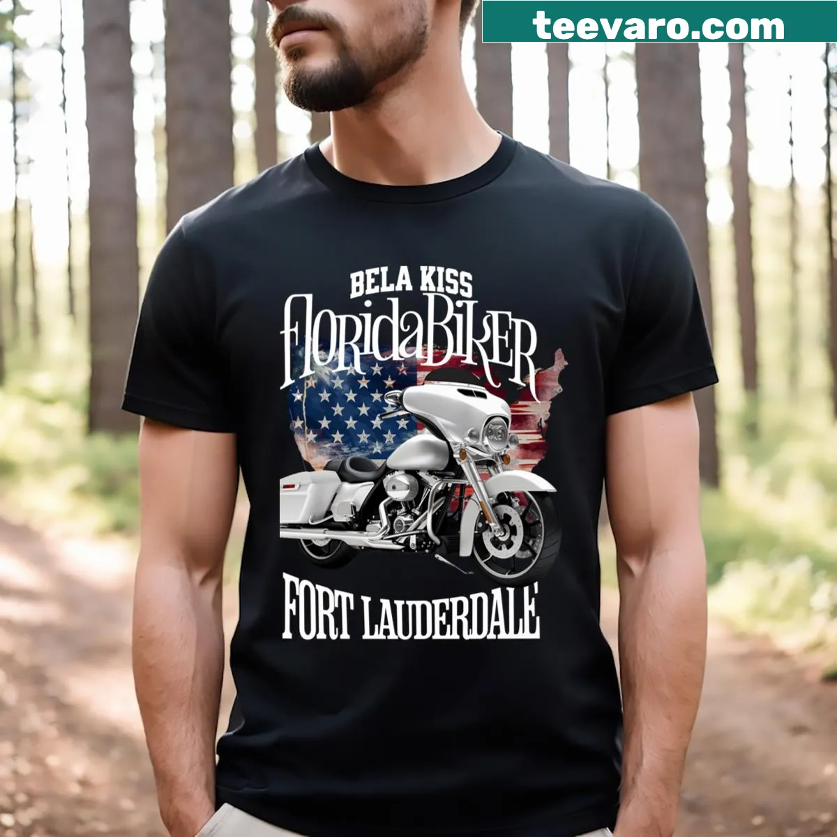 Vintage distressed biker T-shirt with motorcycle graphic — on a men's t-shirt