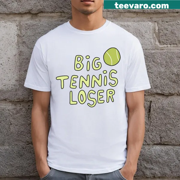 Cartoon tennis graphic with a funny twist on a t-shirt