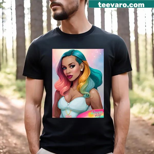 Motivational graphic t-shirt with inspiring rainbow design
