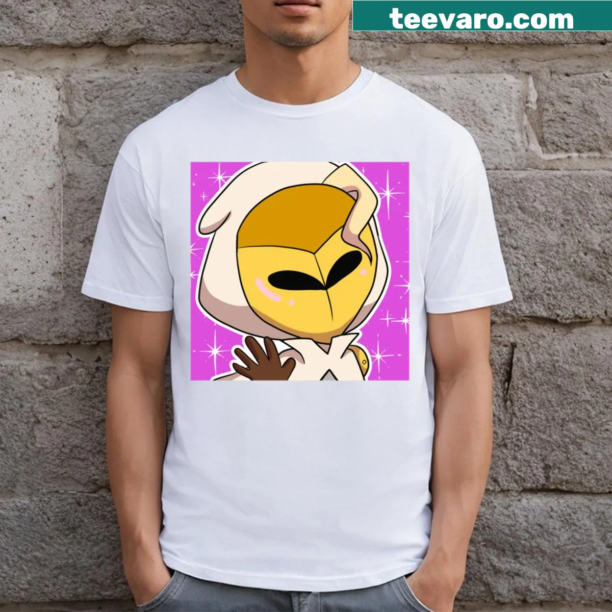 Golden Guard illustration on a retro fantasy t-shirt — on a men's t-shirt