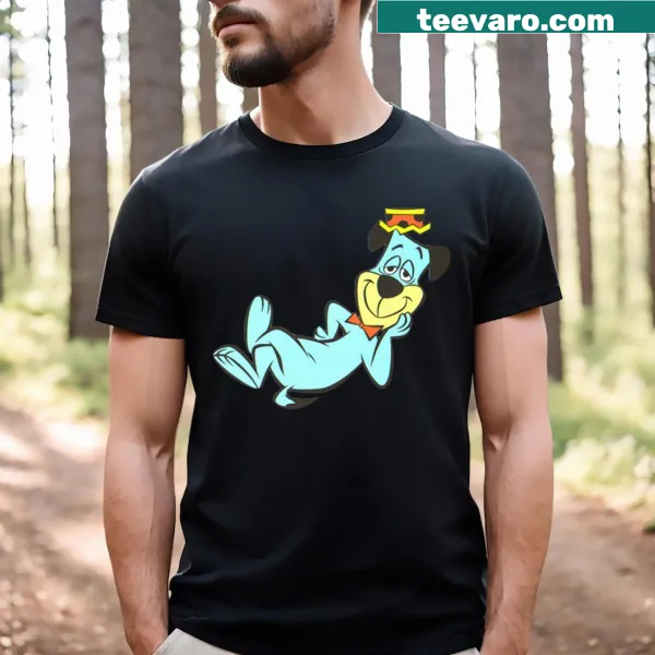 T-shirt featuring a playful illustration of Huckleberry Hound.