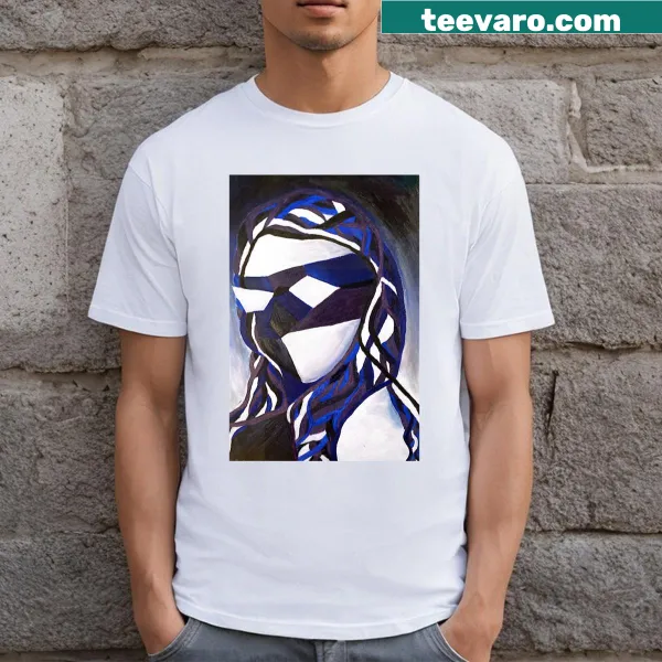 Ice Queen illustration surrounded by snowflakes on a T-shirt