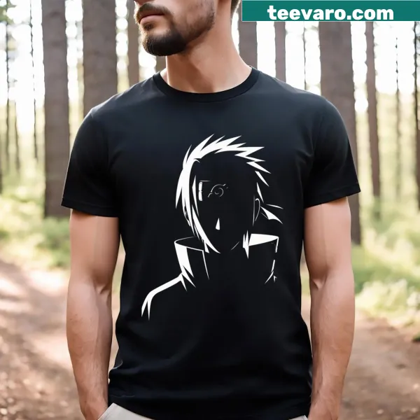 Itachi Uchiha t-shirt featuring a bold graphic of the character.