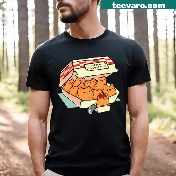 Cute 'Kitten Nuggets' illustration t-shirt by Tobe Fonseca