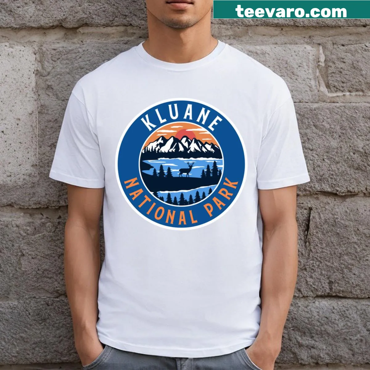Illustrative design of Kluane National Park on T-shirt — on a men's t-shirt