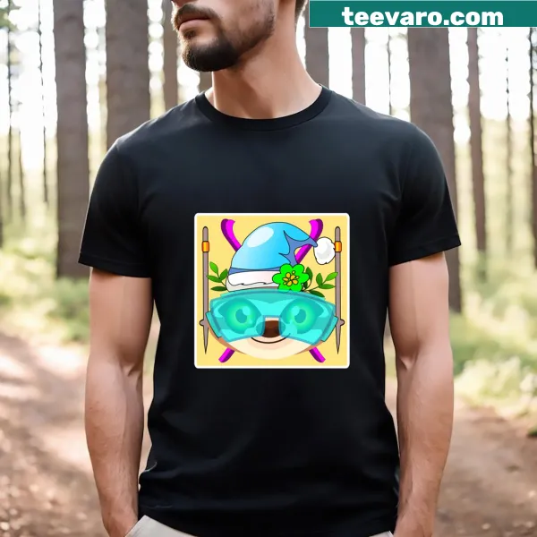 Playful typography repeating on a t-shirt