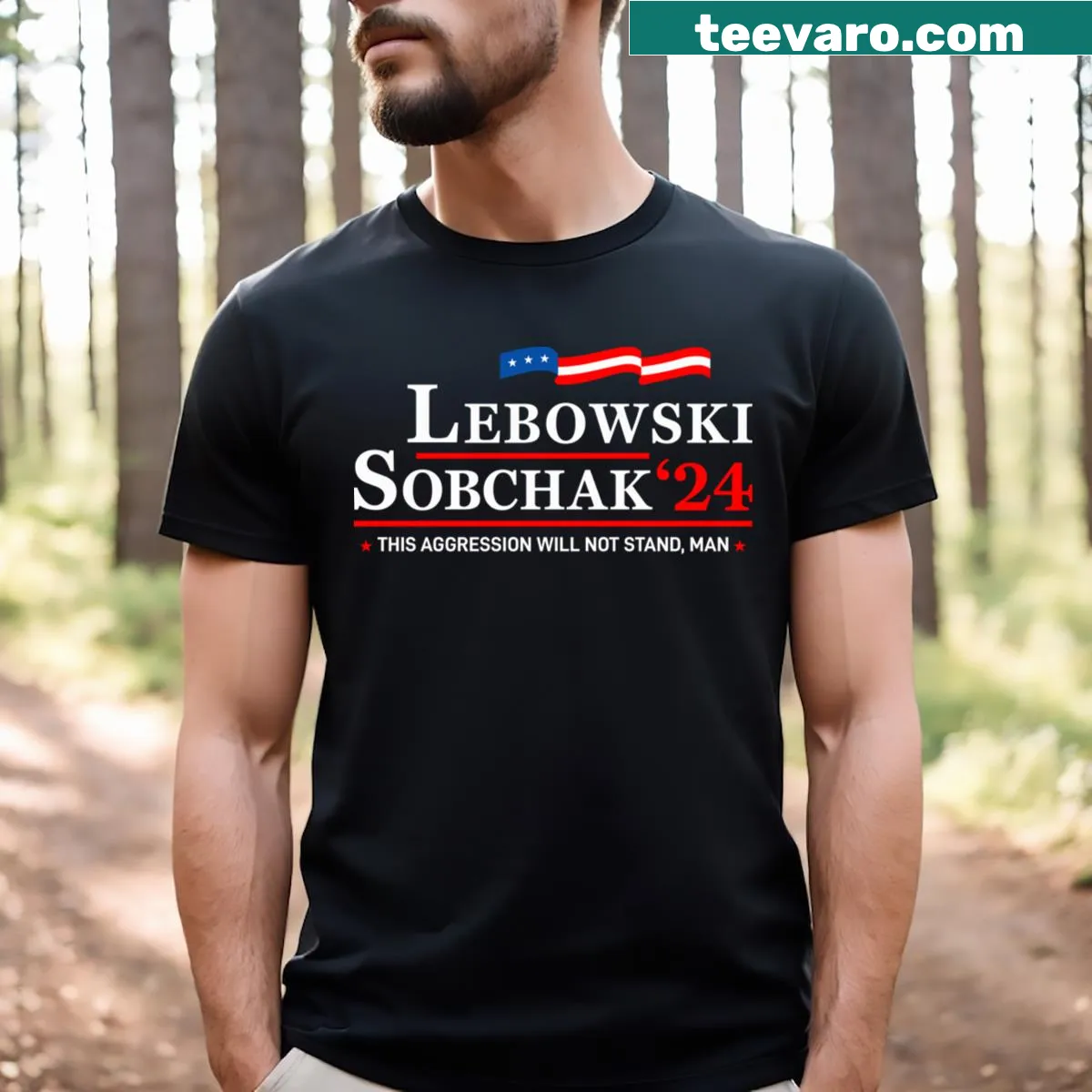 T-shirt with humorous design Sobchak 2024 For President — on a men's t-shirt