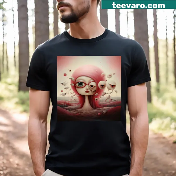 Abstract lunar design T-shirt with imaginative graphics