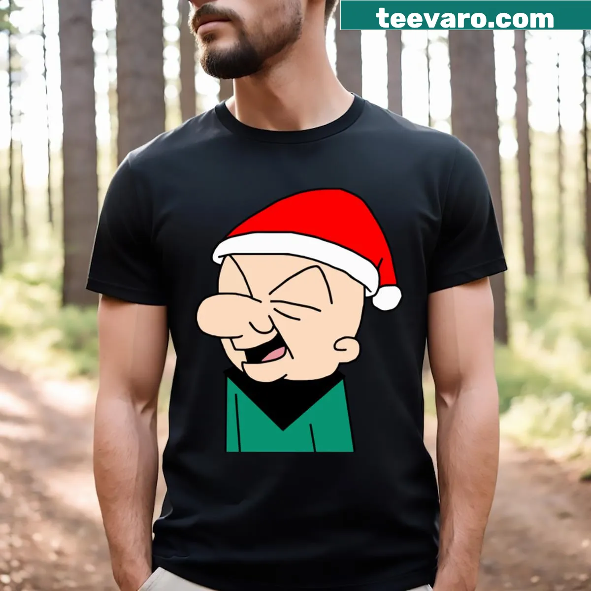 Cartoon illustration of Mr. Magoo on a nostalgic T-shirt — on a men's t-shirt