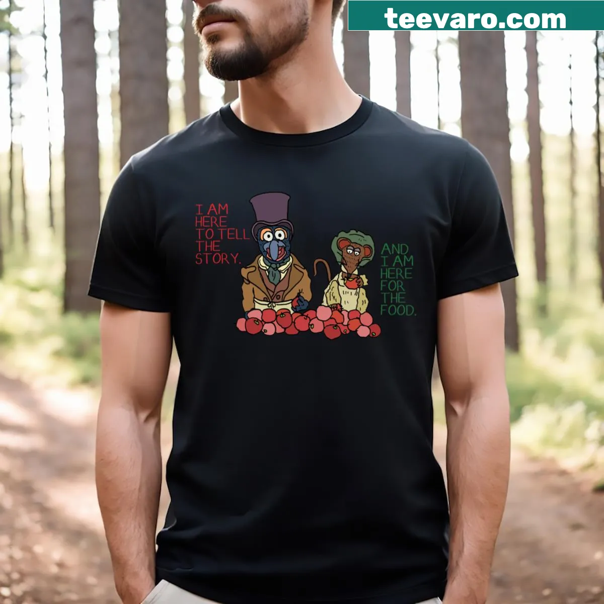 T-shirt featuring Gonzo and Rizzo from Muppet Christmas Carol — on a men's t-shirt