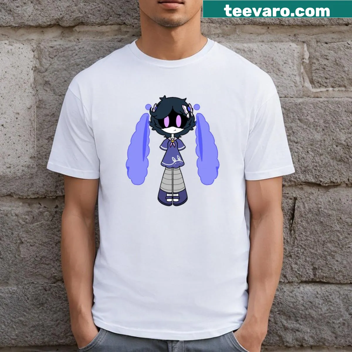 Illustrated graphic from Murder Drones 2 on a T-shirt — on a men's t-shirt