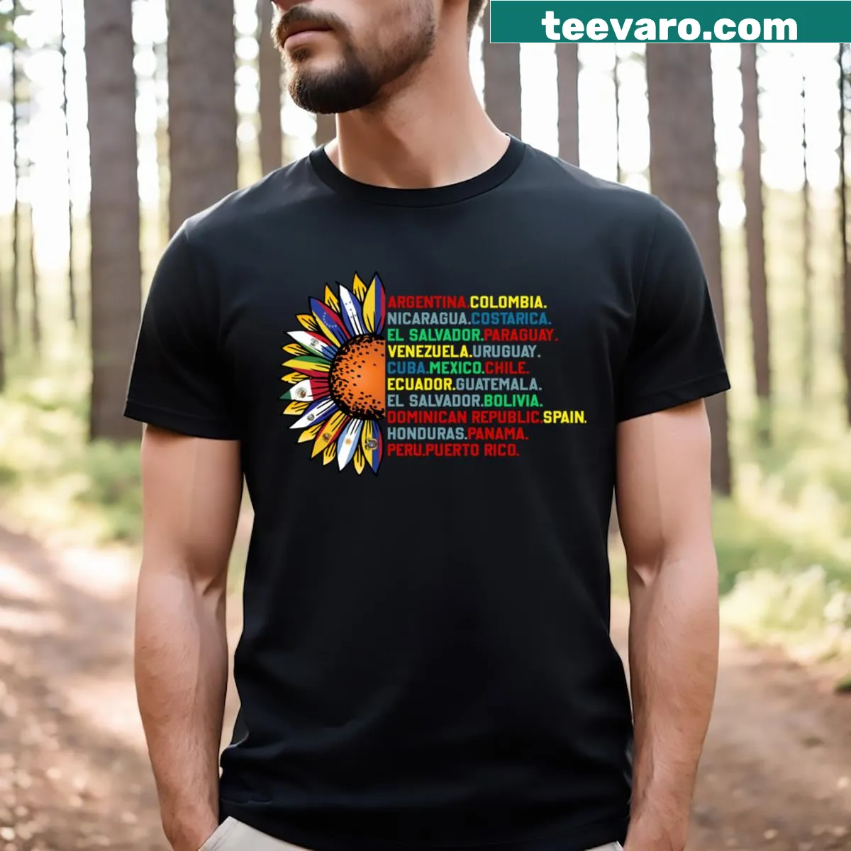 Text T-shirt celebrating National Hispanic Heritage Month — on a men's t-shirt