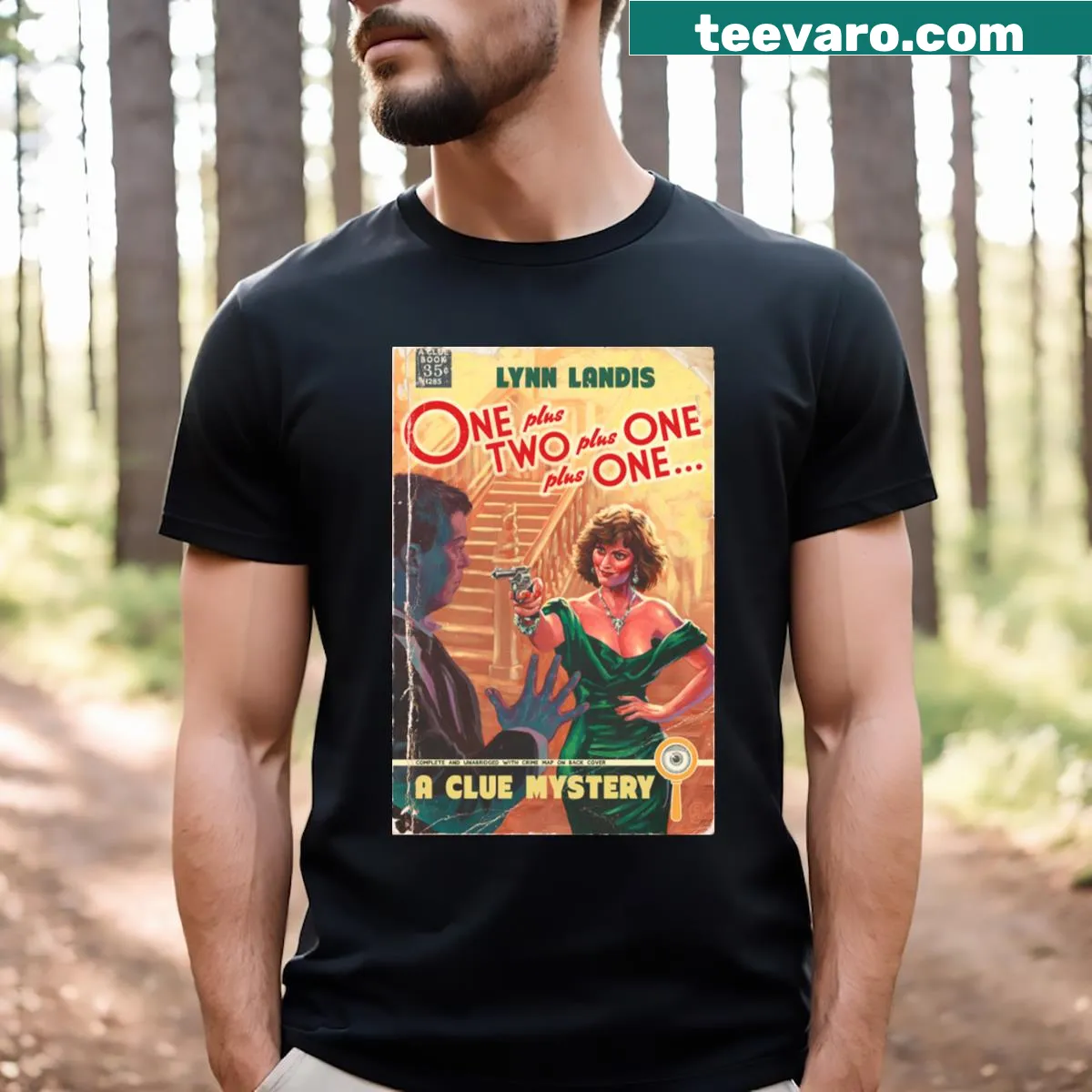 T-shirt with a playful math phrase 'One Plus Two Plus One Plus One' — on a men's t-shirt