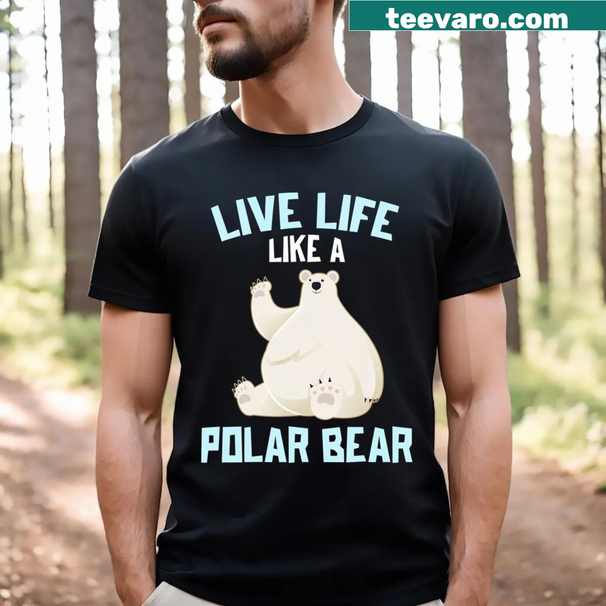 Illustration of a polar bear with a motivational phrase — on a men's t-shirt