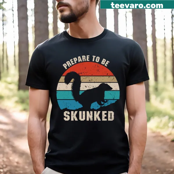 Funny T-shirt for cribbage lovers featuring the phrase 'Prepare To Be Skunked'