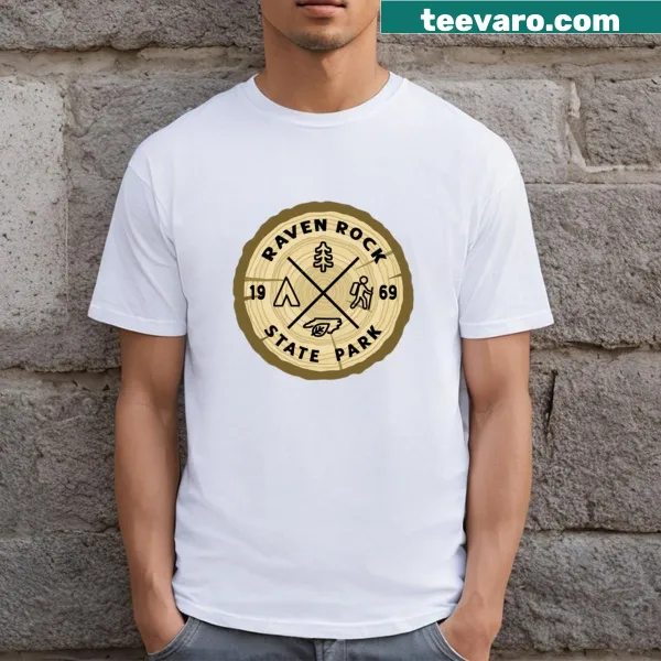 Raven Rock State Park T-shirt with badge-style emblem