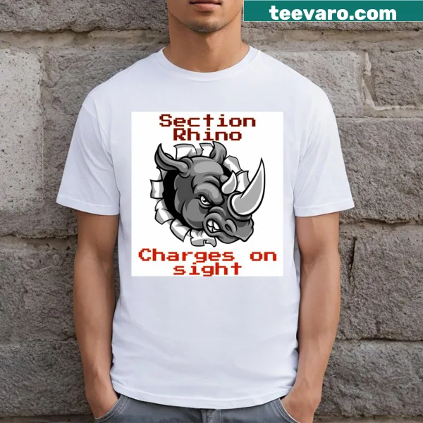 T-shirt featuring a design inspired by rhinos