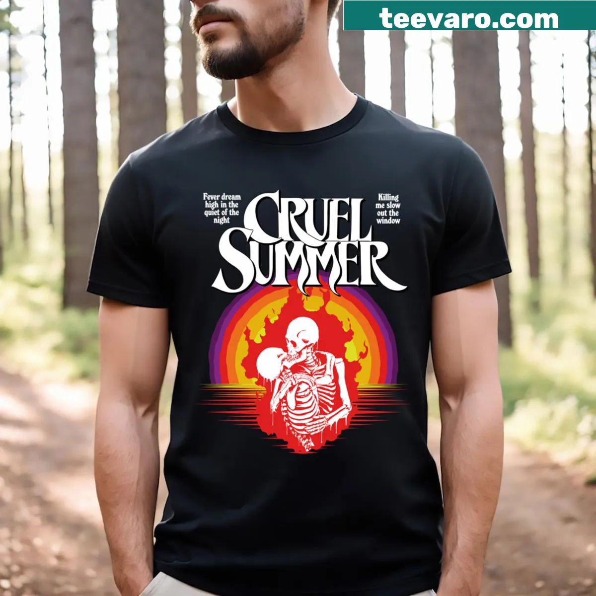 Abstract T-shirt celebrating the essence of summer — on a men's t-shirt