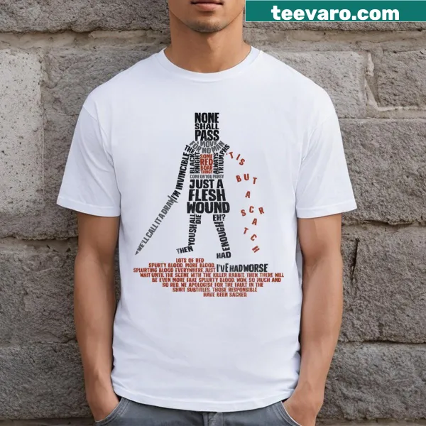 Minimalist tee featuring the phrase 'Tis But Some Text' in elegant typography.