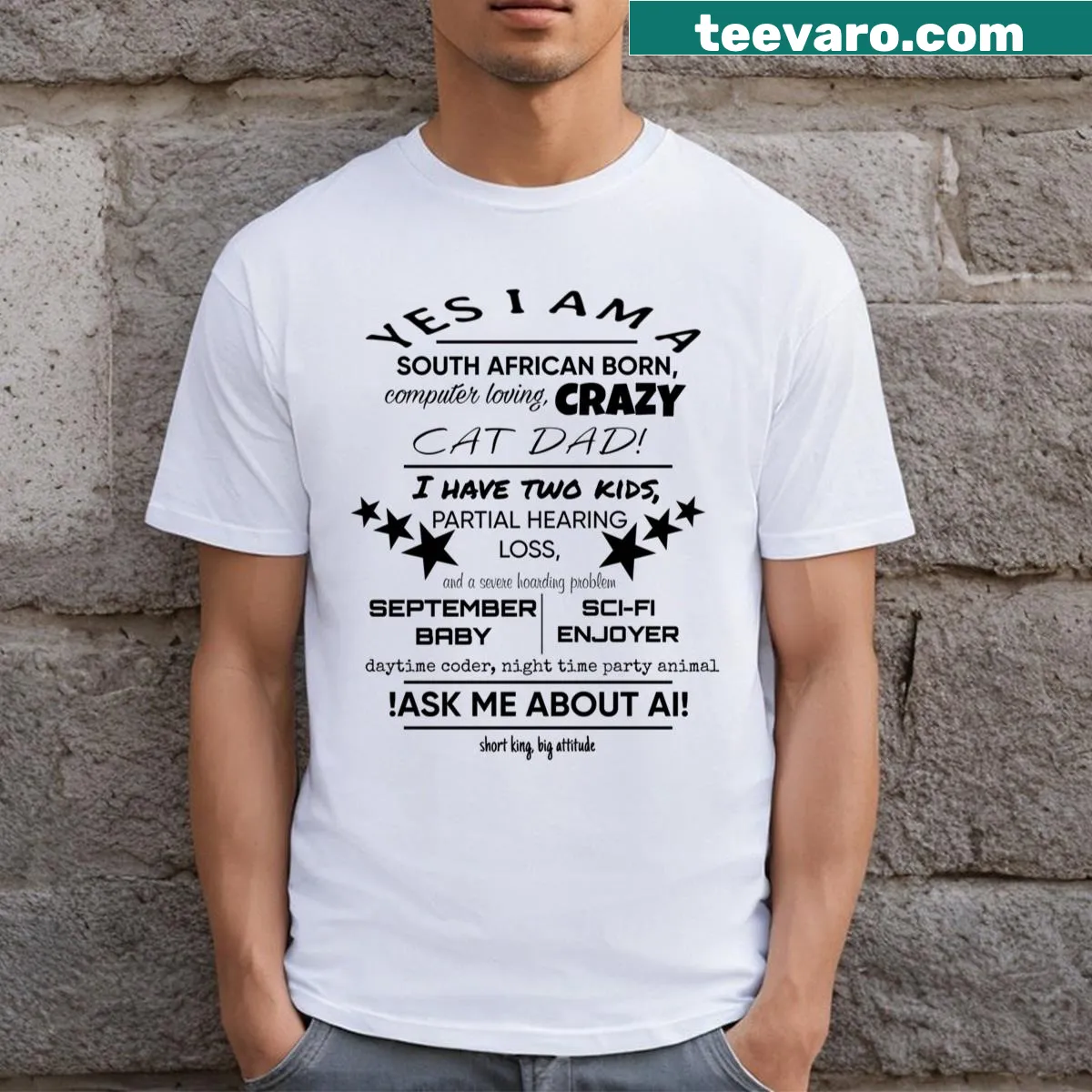 Heartfelt T-shirt with text 'Top Only For My Dad' — on a men's t-shirt