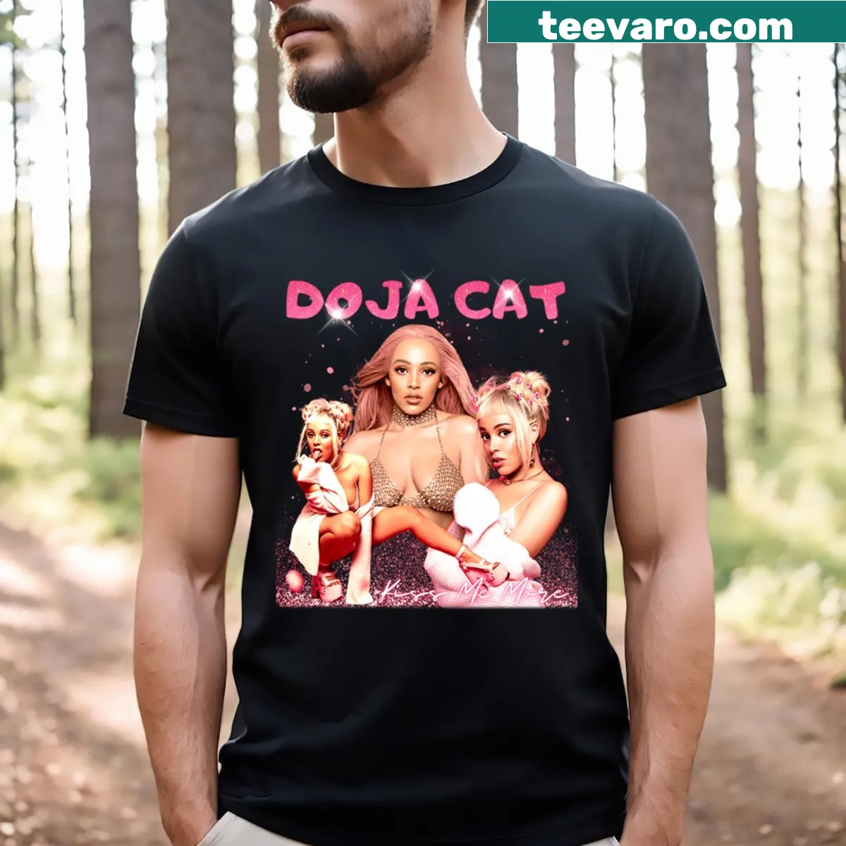 Whimsical Ddoojjaacat T-shirt with playful cartoon design. — on a men's t-shirt