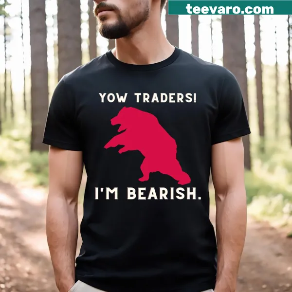 Humorous T-shirt featuring the phrase Bearish Trading for finance lovers.