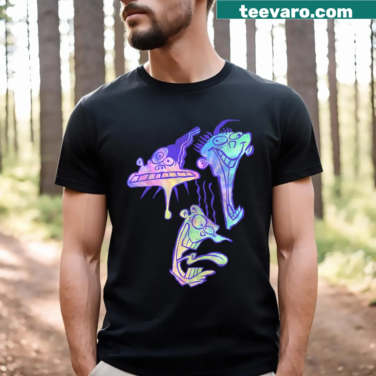 Cartoon t-shirt featuring Ed Edd n Eddy characters — on a men's t-shirt