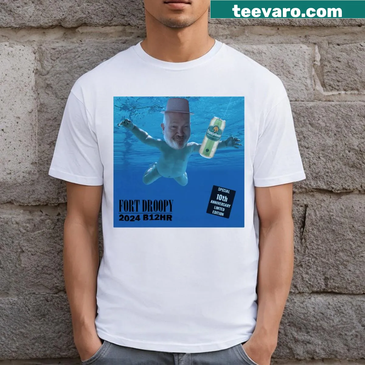 Vintage-inspired Droopy character tribute t-shirt — on a men's t-shirt