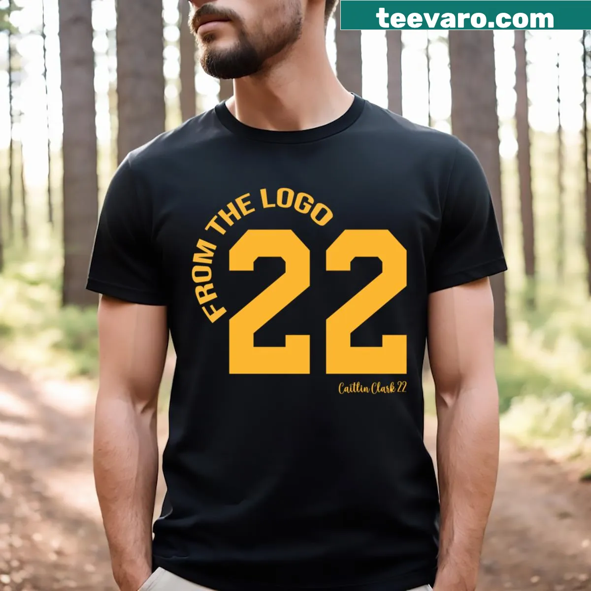 Essential T-shirt featuring Caitlin Clark's logo and number 22 — on a men's t-shirt