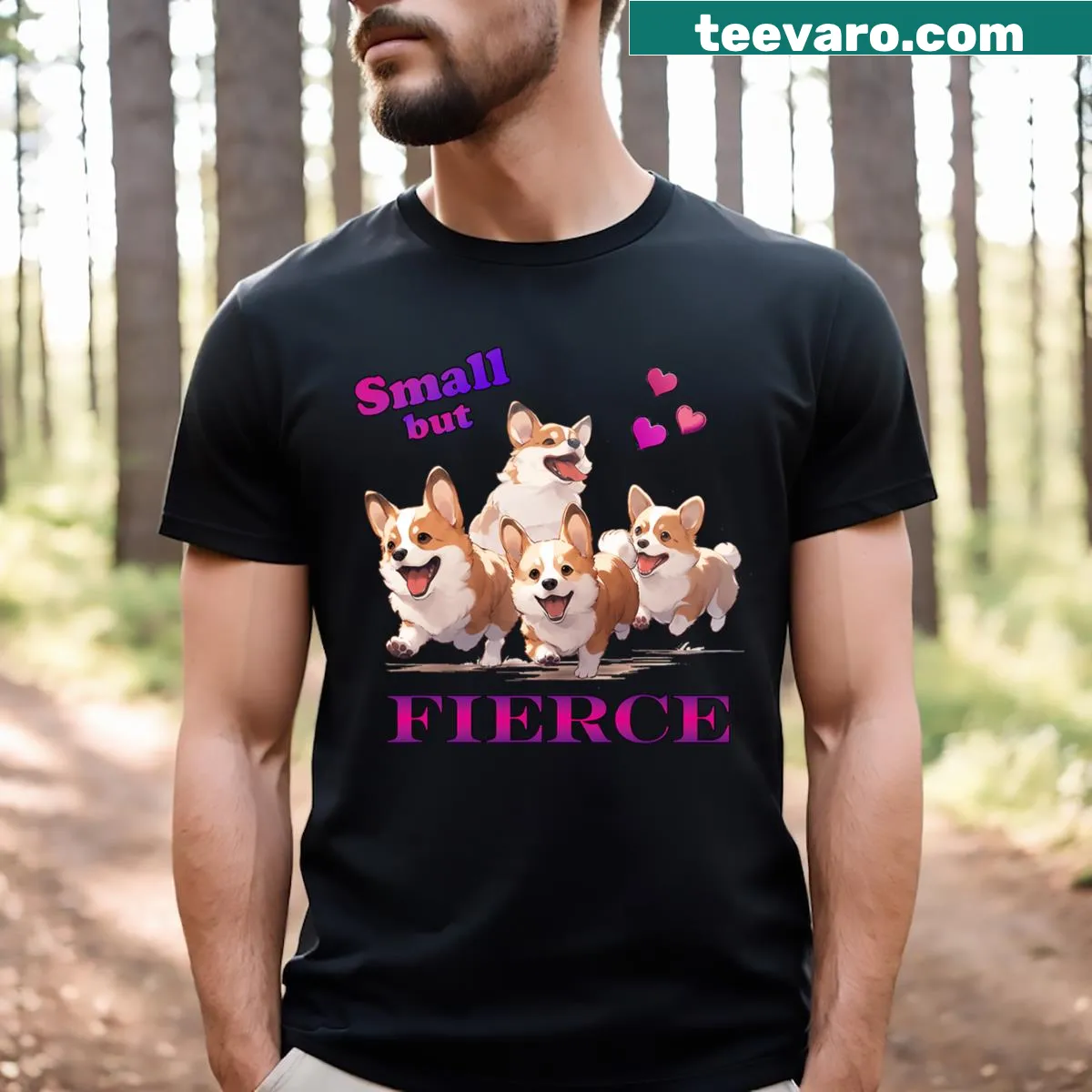 Funny corgi-themed t-shirt for dog lovers — on a men's t-shirt