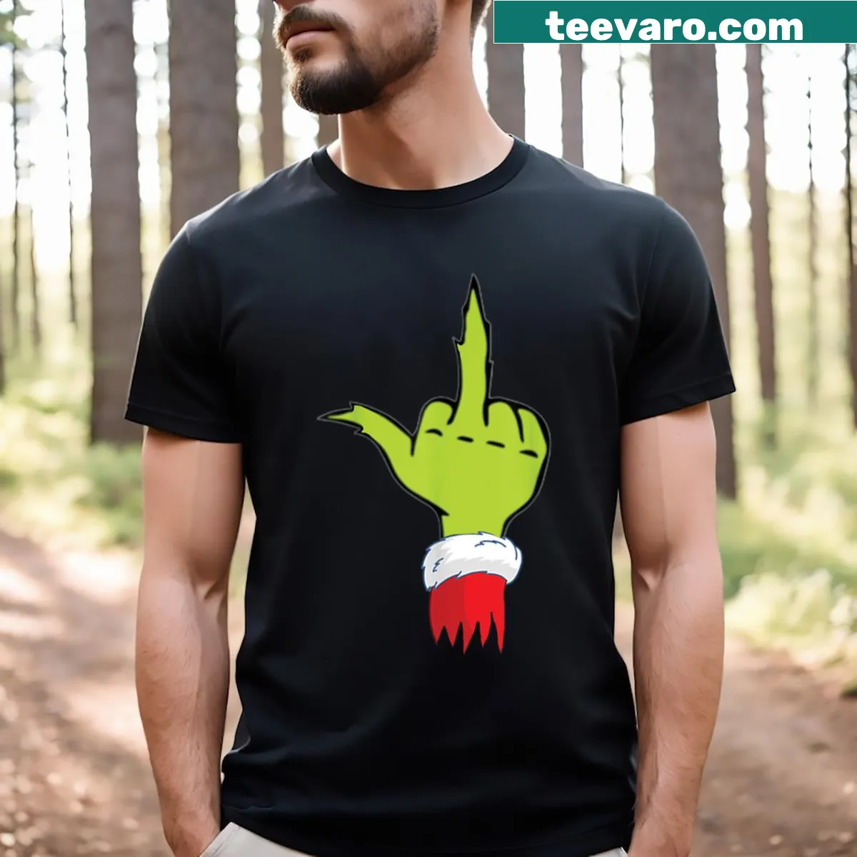 Funny Christmas-themed graphical design on a t-shirt — on a men's t-shirt