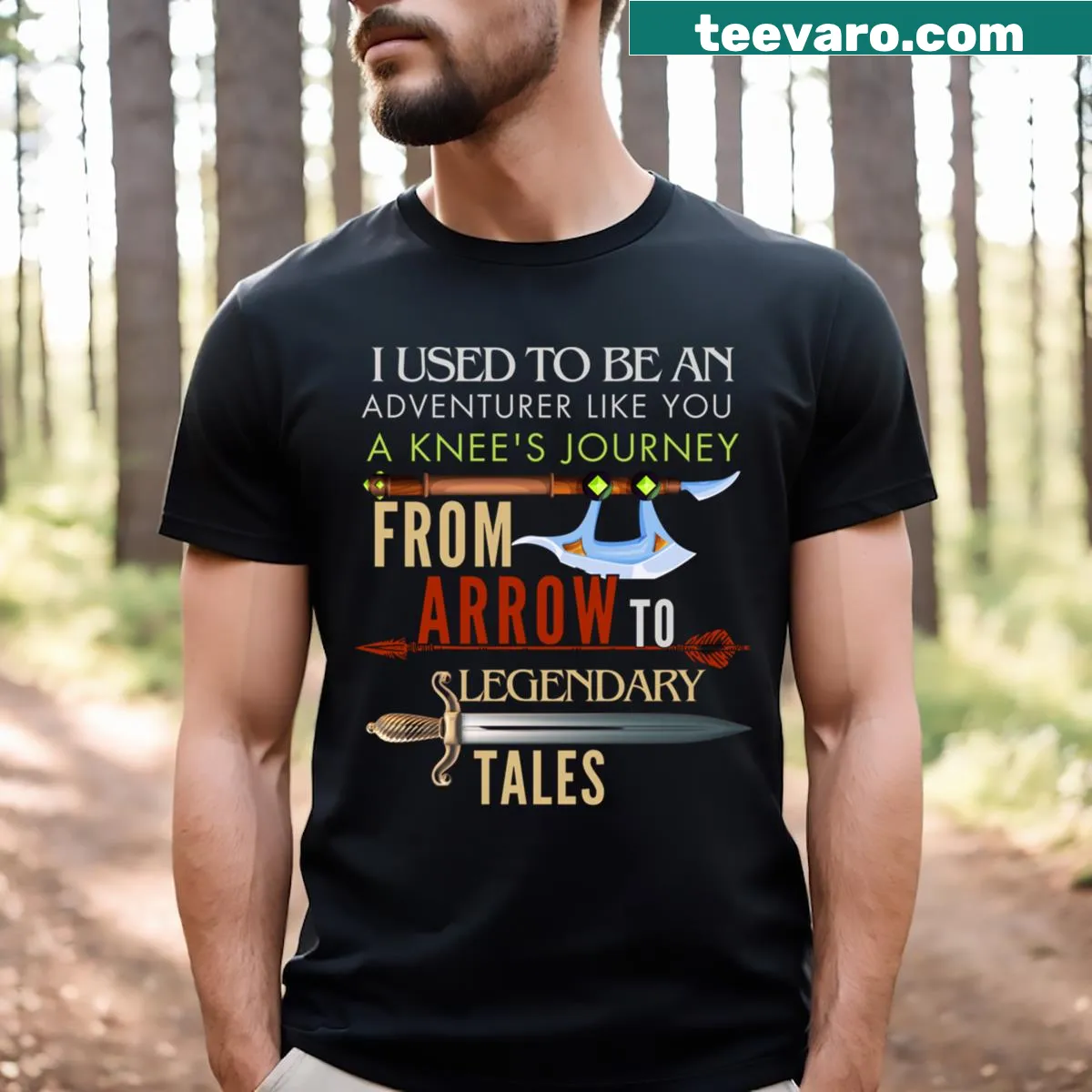T-shirt with the text 'I Used To Be An Adventurer Like You' — on a men's t-shirt