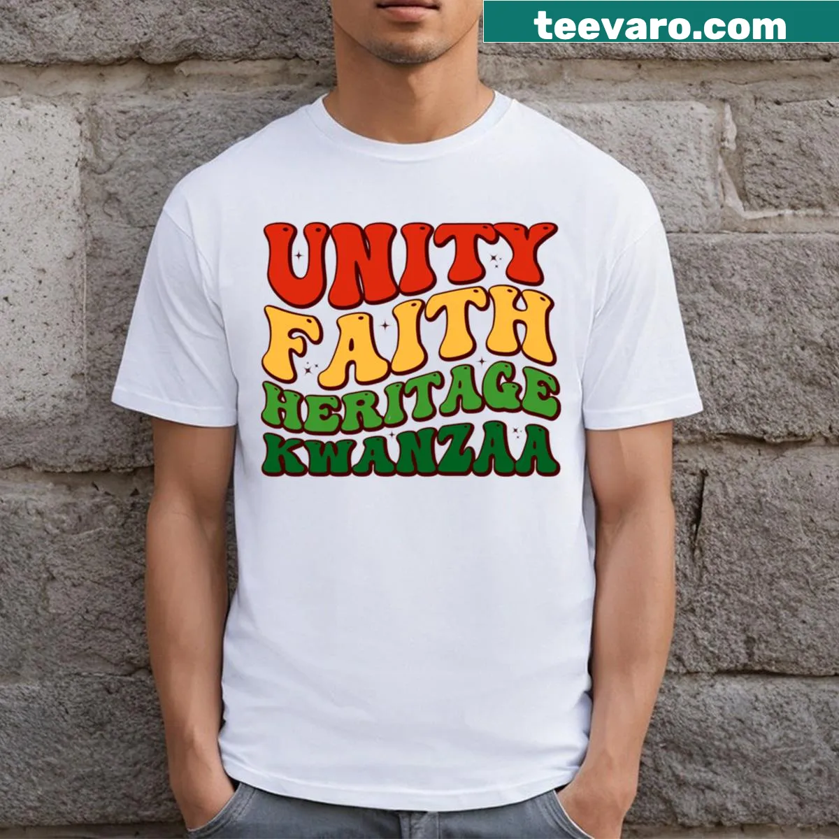 T-shirt celebrating the beginning of Kwanzaa with a cultural message — on a men's t-shirt