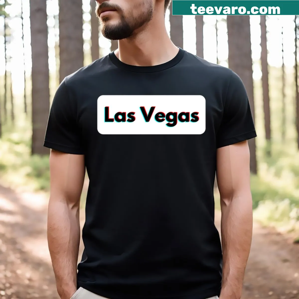 Trendy typography T-shirt showcasing the Las Vegas vibe — on a men's t-shirt