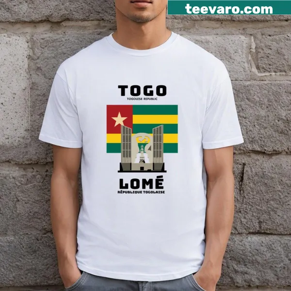 Travel-themed T-shirt featuring a design about Togo